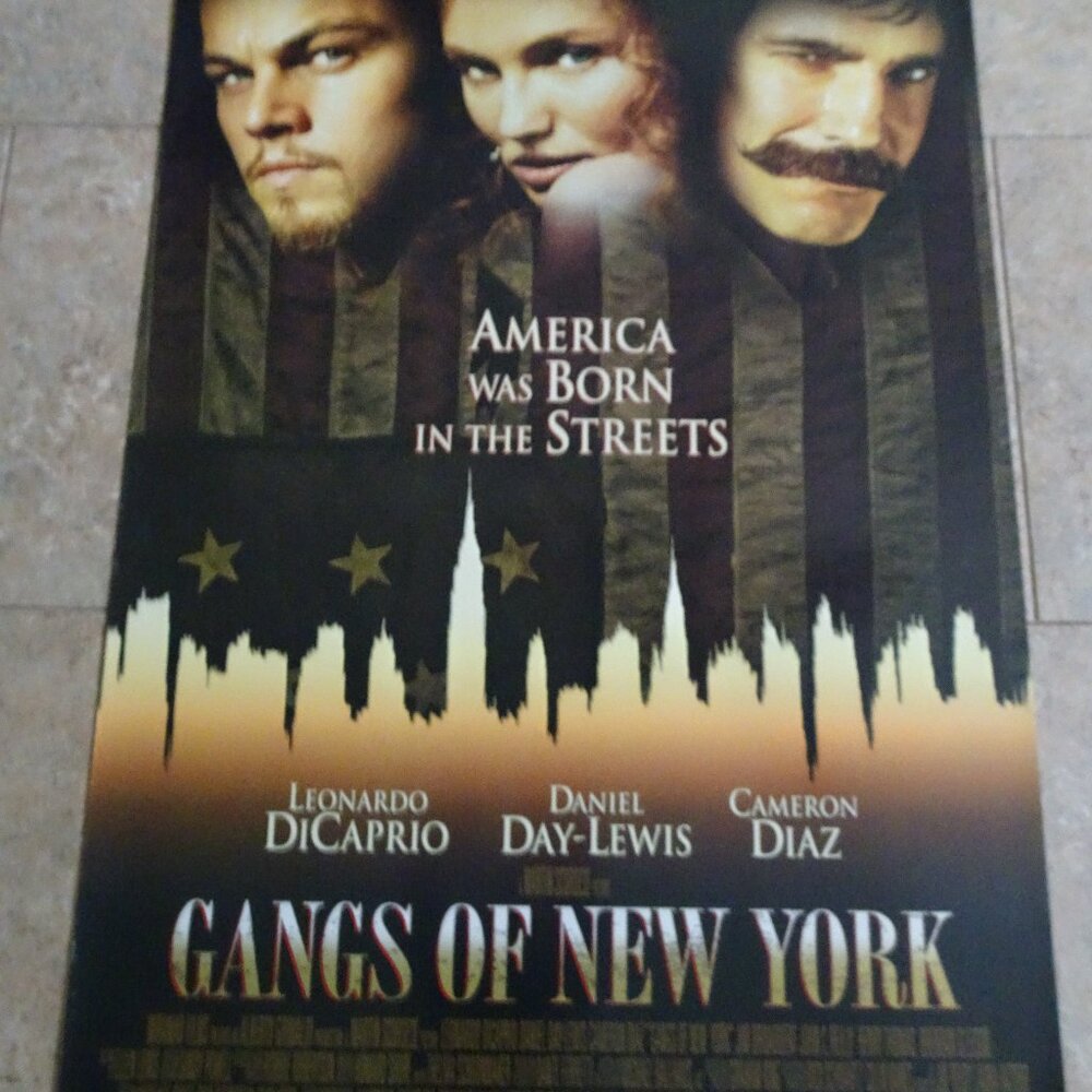 The Gangs of New York - Movie Poster with Day-Lewis, Diaz and DeCaprio